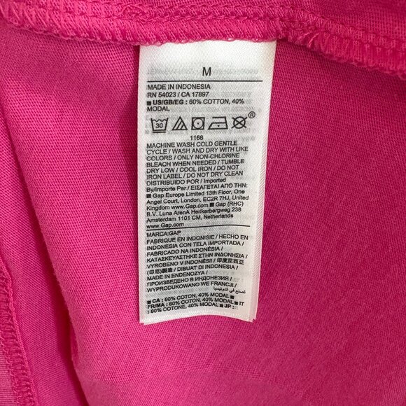 Gap Favorite Tee V-Neck T-Shirt Short Sleeve Top Happy Pink Size Medium NEW - Picture 6 of 6